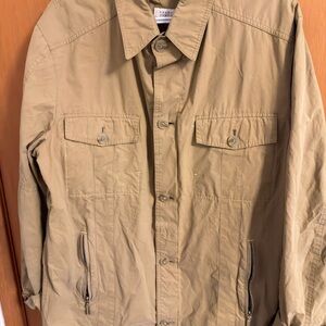 Barneys New York Men's Beige Shirt Jacket